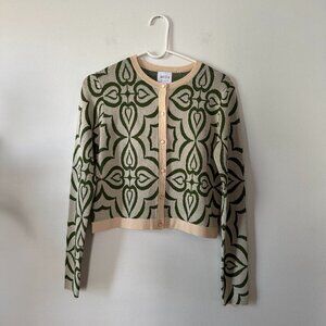 Misa Pansy Cardigan Green Mosaic